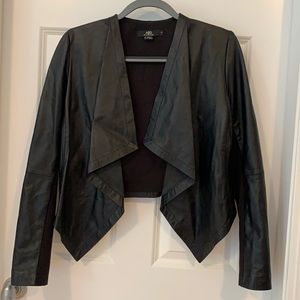 ABS black leather cropped jacket